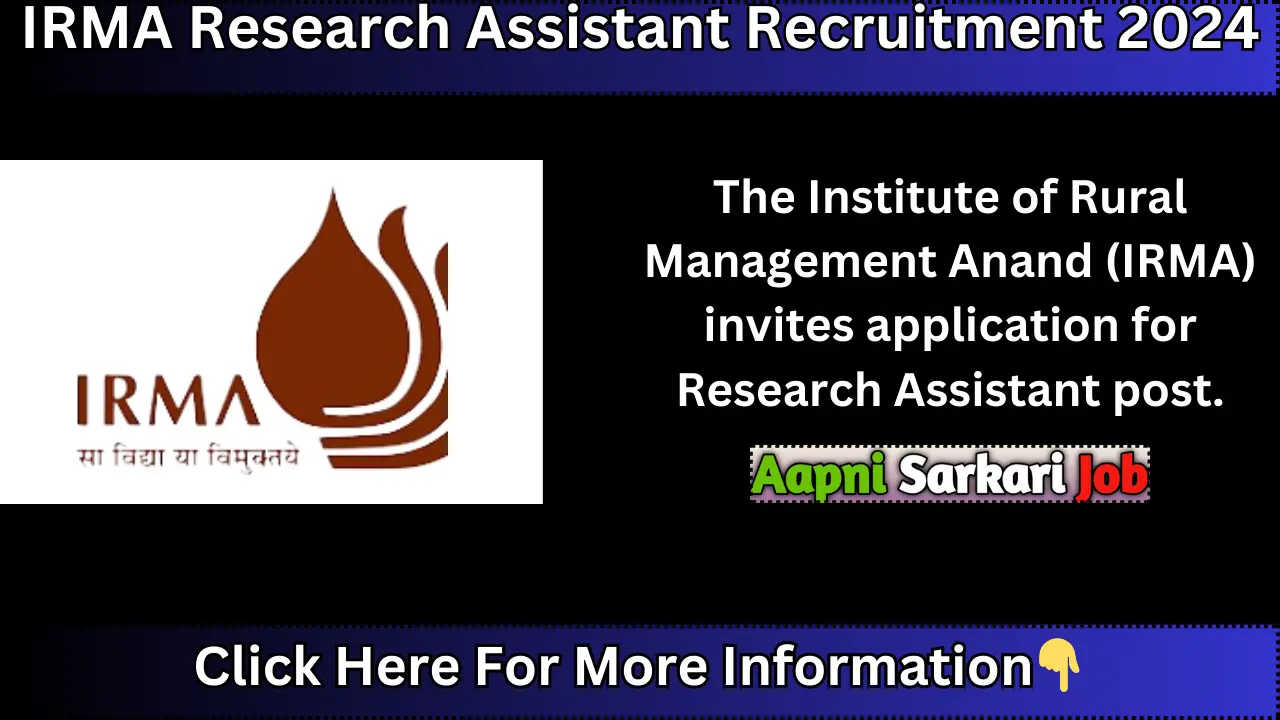 IRMA Research Assistant Recruitment 2024