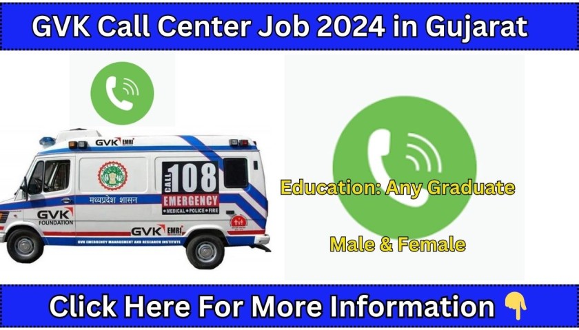 GVK Call Center Jobs 2024 in Gujarat