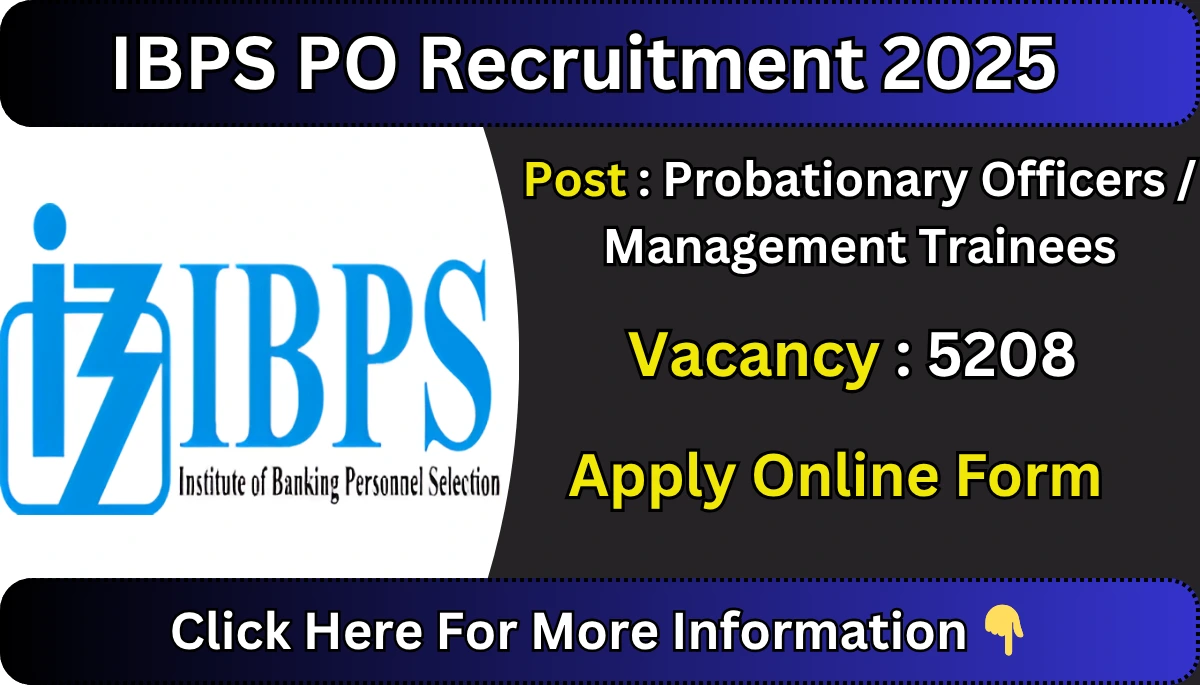 IBPS Probationary Officer PO 15th Online Form 2025