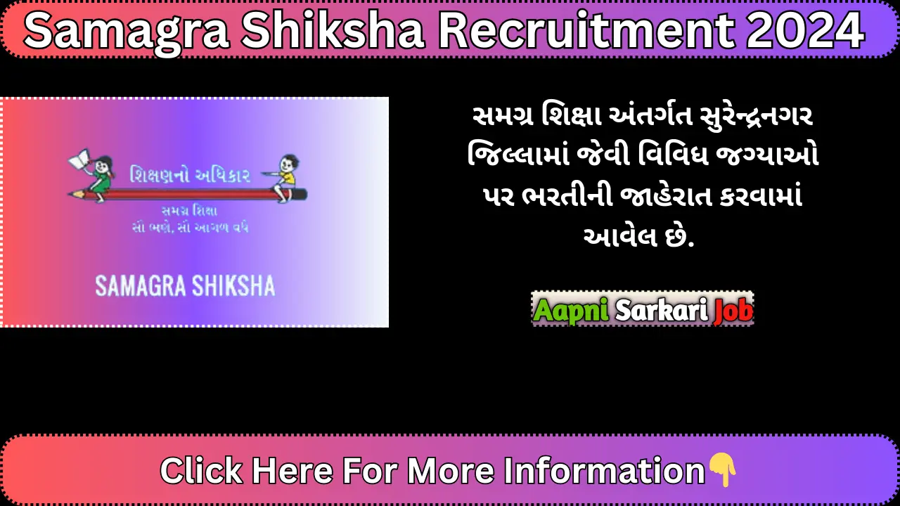 Samagra Shiksha Recruitment 2024 for Various Posts