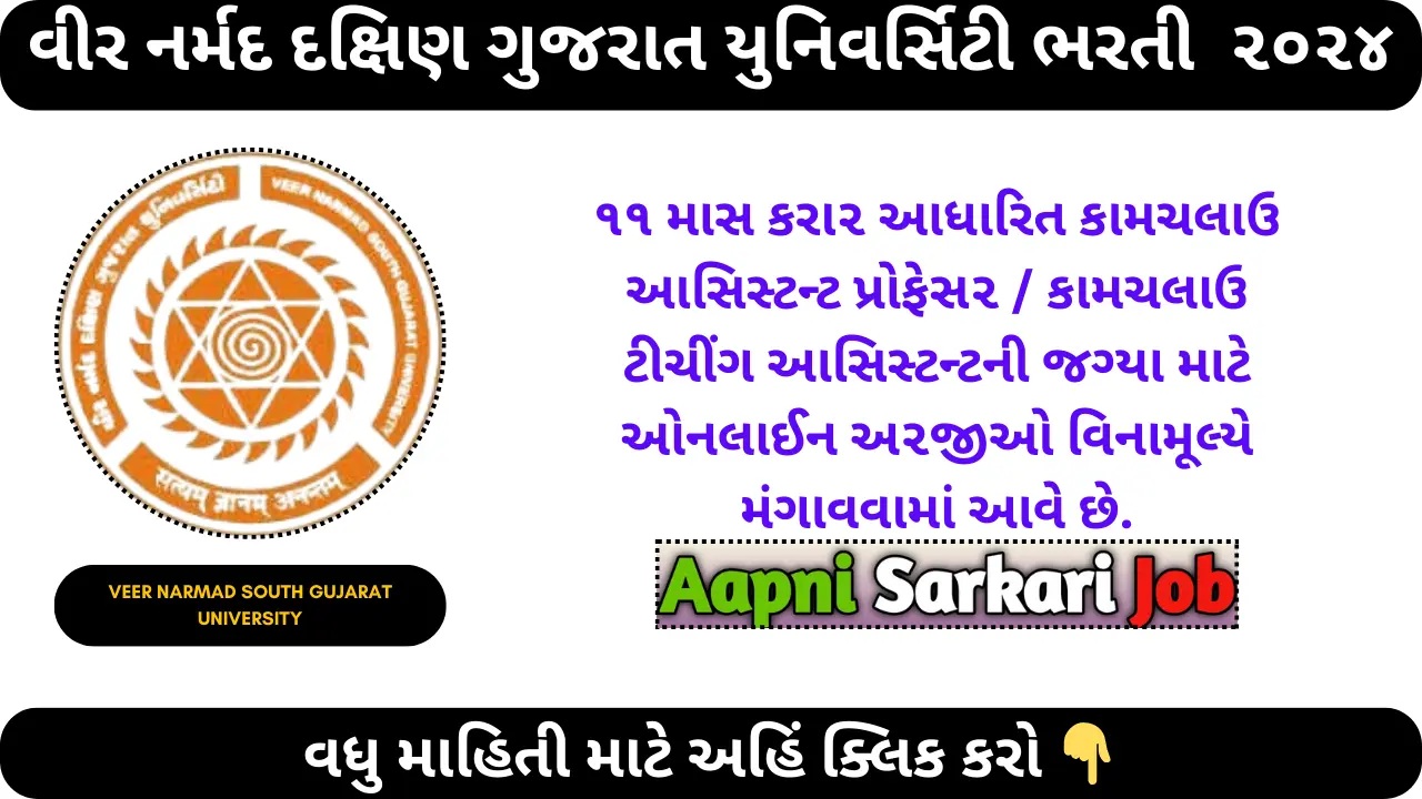 VNSGU Recruitment 2024 For Temporary Assistant Professor