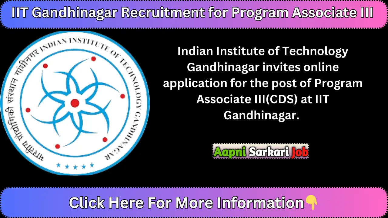 IIT Gandhinagar Recruitment for Program Associate III
