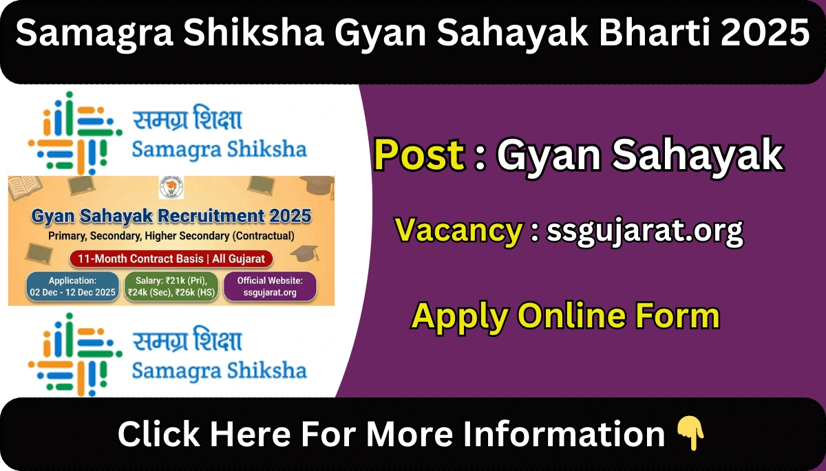 Samagra Shiksha Gyan Sahayak Bharti 2025