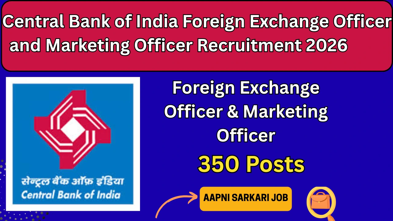 Central Bank of India Foreign Exchange Officer and Marketing Officer Recruitment 2026